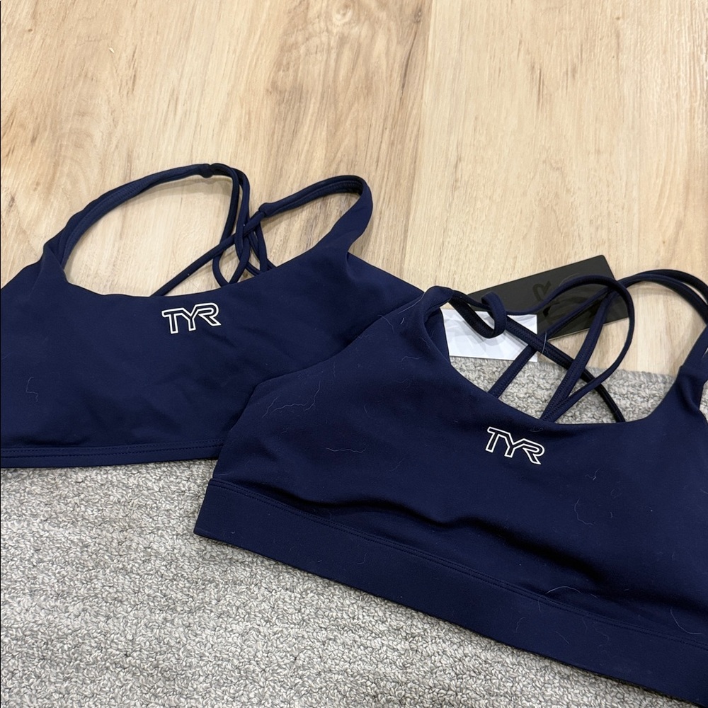TYR Navy Double-Strap Sports Bralette Duo